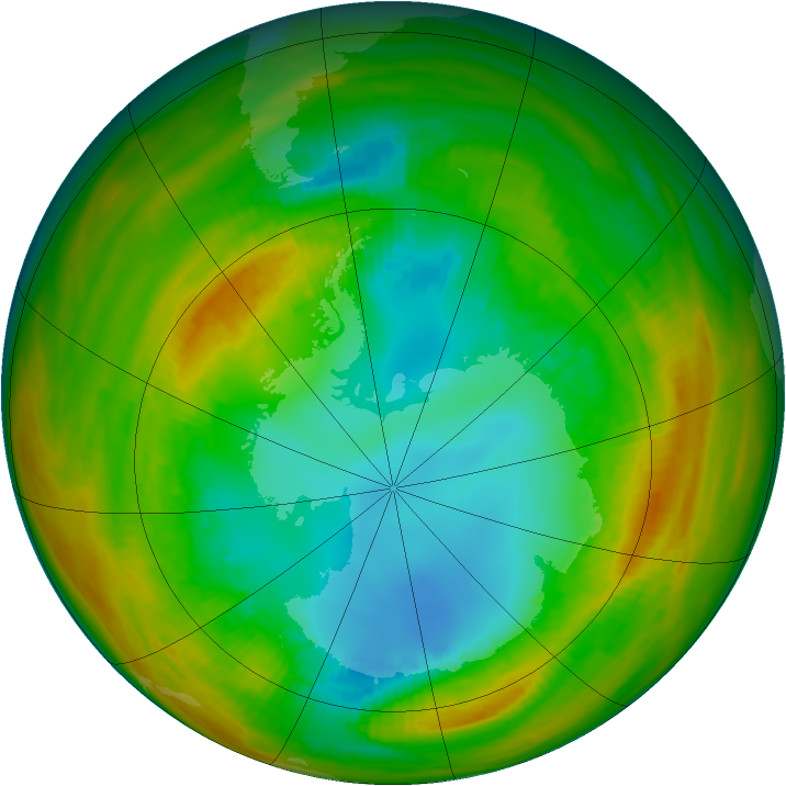 Antarctic ozone map for 13 August 1979